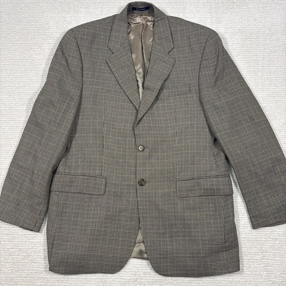 Vintage Ralph Lauren Blazer‎ Mens 42R Polo University Houndstooth Wool Blend - Picture 1 of 9